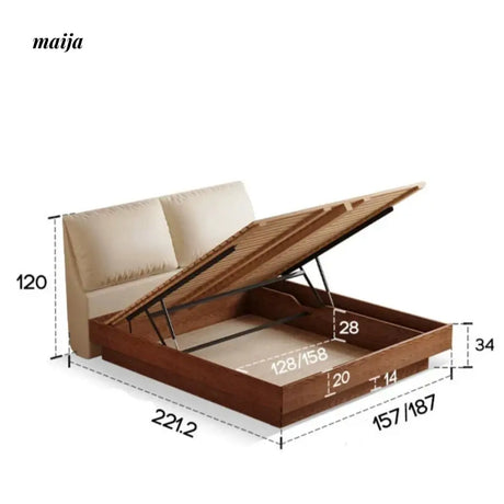 Lifting Solid Wood Bed with Storage from AI