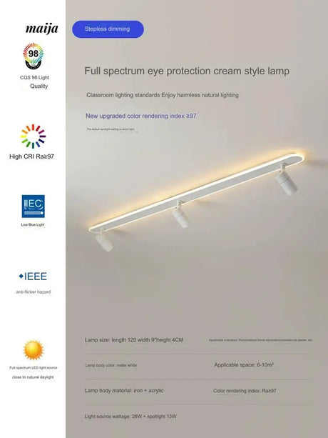 Toulon Long Bar LED Ceiling Light from maija