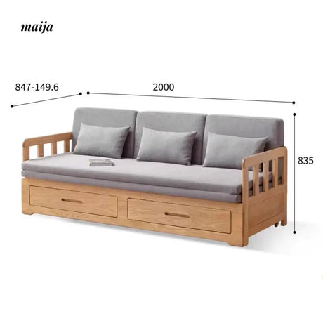GENJI Andy Solid Wood Sofa Bed with Storage from GENJI