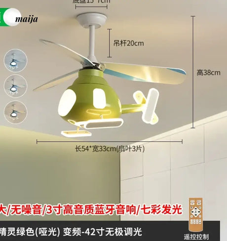 GVG Helicopter Cartoon Air Fan Ceiling Lamp from GVG