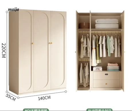 MEIHOUSE French Cream Wardrobe Bedroom Finished Large Storage Cabinet from MEIHOUSE