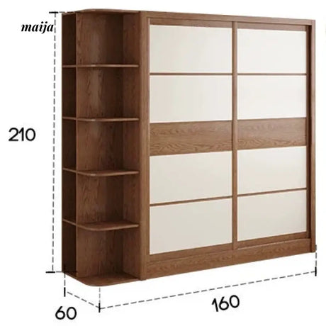 Evanna Sliding Door Solid Wood Wardrobe from maija