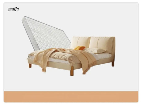 YUMENG Solid Wood Fabric Bed from MEIHOUSE