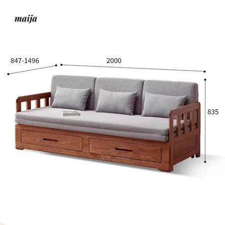 GENJI Andy Solid Wood Sofa Bed with Storage from GENJI