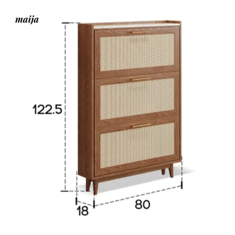 Ultra Thin Solid Wood Shoe Cabinet from AI