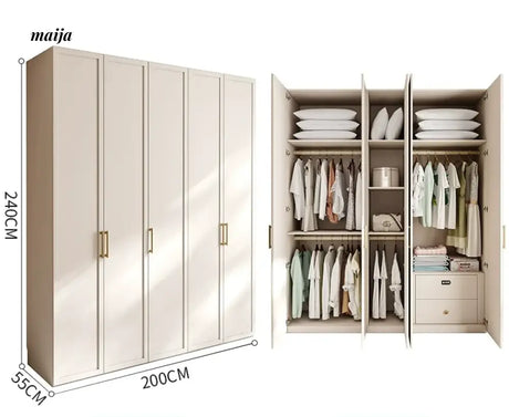 MEIHOUSE French Cream Bedroom Wardrobe Easy Assembly Storage Cabinet from MEIHOUSE