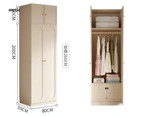 MEIHOUSE French Cream Bedroom Wardrobe Modern Assembled Cabinet from MEIHOUSE