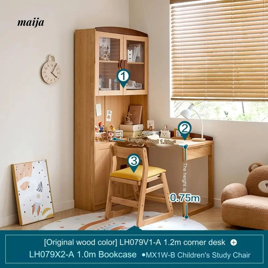LINSYKIDS Brown Bear Wooden Study Desk and Cabinet from LINSY KIDS
