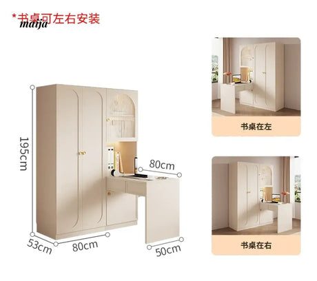 MEIHOUSE French Cream Wardrobe Modern Bedroom Storage Cabinet from MEIHOUSE