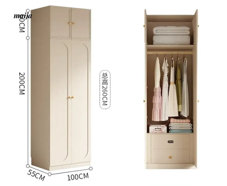 MEIHOUSE French Cream Bedroom Wardrobe Modern Assembled Cabinet from MEIHOUSE