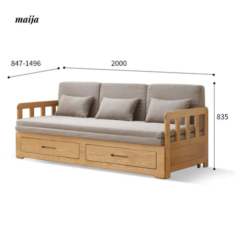 GENJI Andy Solid Wood Sofa Bed with Storage from GENJI