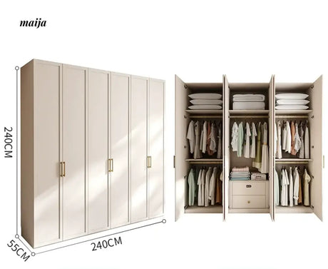MEIHOUSE French Cream Bedroom Wardrobe Easy Assembly Storage Cabinet from MEIHOUSE