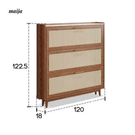 Ultra Thin Solid Wood Shoe Cabinet from AI