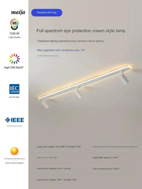 Toulon Long Bar LED Ceiling Light from maija