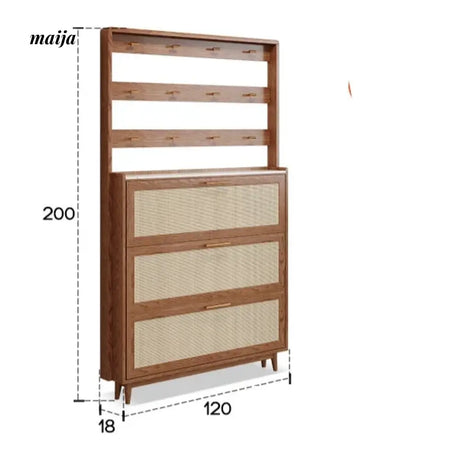 Ultra Thin Solid Wood Shoe Cabinet from AI