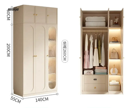 MEIHOUSE French Cream Bedroom Wardrobe Modern Assembled Cabinet from MEIHOUSE