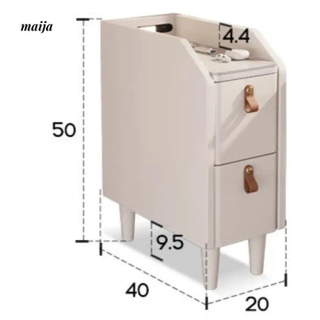 Ultra Thin Solid Wood Bedside Table from AI