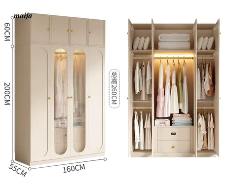 MEIHOUSE French Cream Bedroom Wardrobe Modern Assembled Cabinet from MEIHOUSE