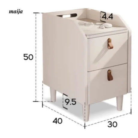 Ultra Thin Solid Wood Bedside Table from maija