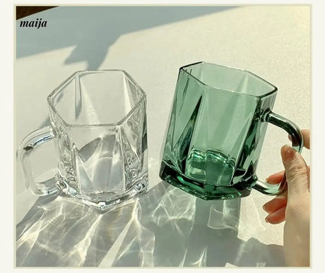 BANKE Diamond Hexagonal Transparent Coffee Glass Cup from BANKE