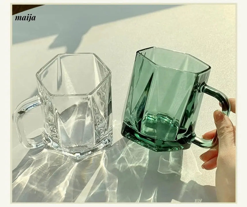 BANKE Diamond Hexagonal Transparent Coffee Glass Cup from BANKE