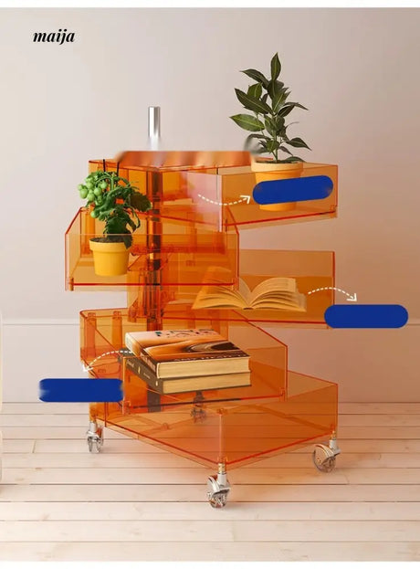 LOWERLEFT Rotating Acrylic Bedside Table from Lower Left