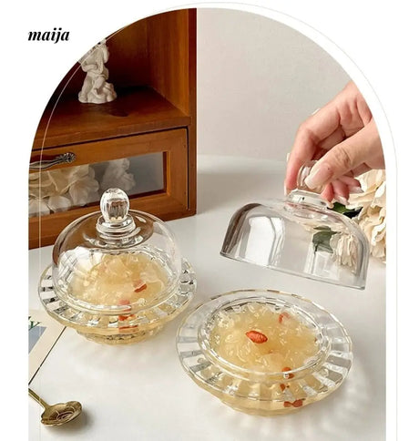 BANKE Transparent Bird's Nest Glass Bowl with Lid from BANKE