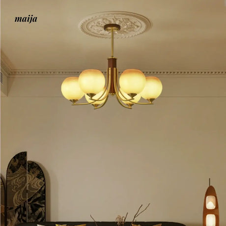 NANCY Copper Walnut Chandelier Art Design from NANCY