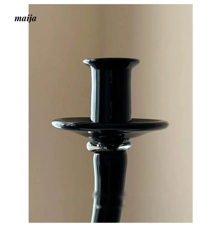 GUIFOU Retro Black Glass Candlestick from GUIFOU
