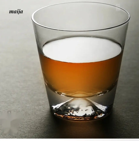 JOTO Fuji Mountain Glass Cup Handmade Snow Mountain Whiskey Cup from JOTO