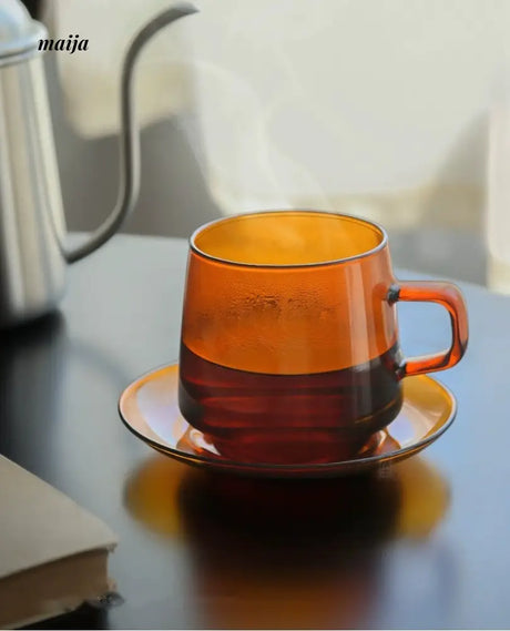 JOTO Borosilicate Handle Milk Coffee Cup with Disc from JOTO