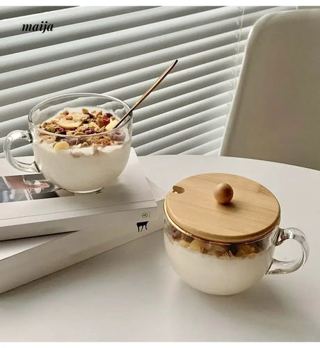 BANKE Wide Mouth Glass Oat Breakfast Bowl from BANKE