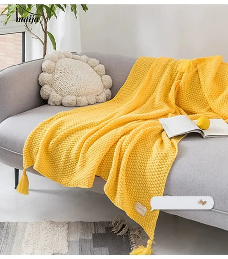 MAN YUE HOME Scandinavian Knitted Sofa with Duvet for Sleep from MAN YUE HOME