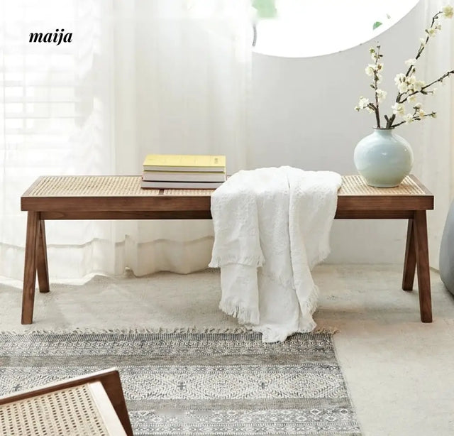 RATTAN CRAFTSMAN Wooden Shoe Bench from Lynn's Lamp