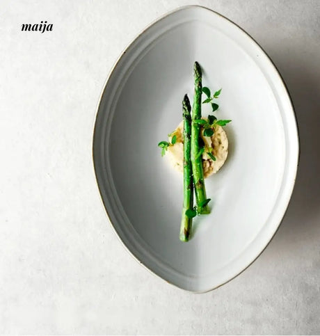 JOTO Japanese Retro Ceramic Dish Daily Steamed Fish Plate from JOTO