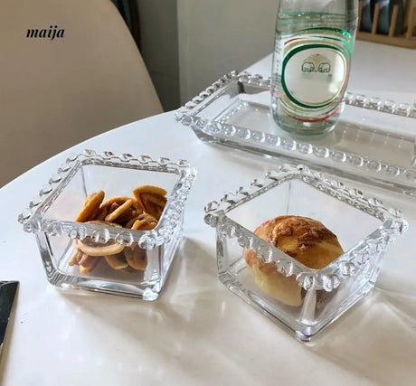 BANKE Love Heart Glass Dessert Plate Set from BANKE