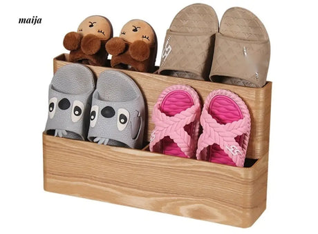 MUSN Two-Layer Wooden Slippers Cabinet from MUSN