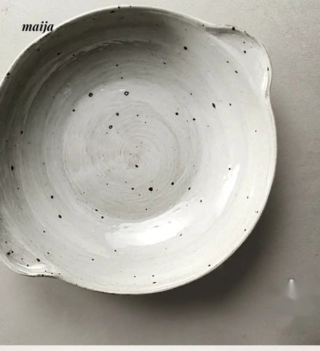 JOTO Six Color Rough Pottery Soup Bowl Handmade Retro Glazed from JOTO
