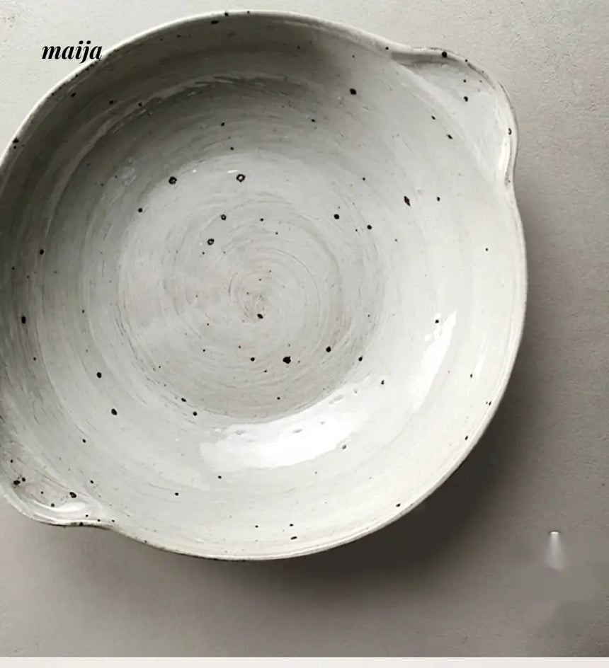 JOTO Six Color Rough Pottery Soup Bowl Handmade Retro Glazed from JOTO