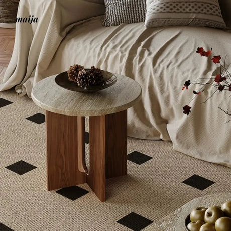 Graham Travertine Side Table from maija