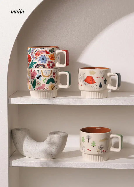 Abstract Colourful Painting Mug from Kumagaigumi