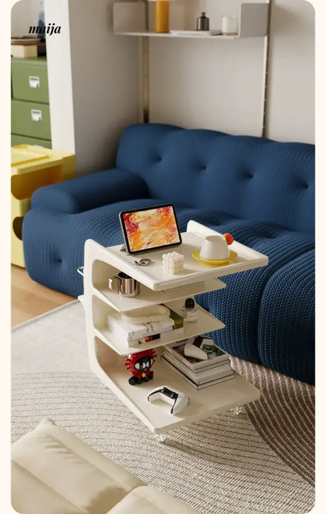 PUMPKIN BOX Acrylic Cream Coffee Table Cart from PUMPKIN BOX