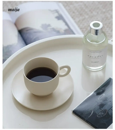 WENSHUO Cream Ceramic Coffee Set from WENSHUO
