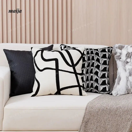 MISTYWOOD Modern Black and White Light Pillow from MISTYWOOD