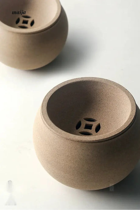JOTO Handmade Rough Pottery Tea Washing Bowl Set from JOTO