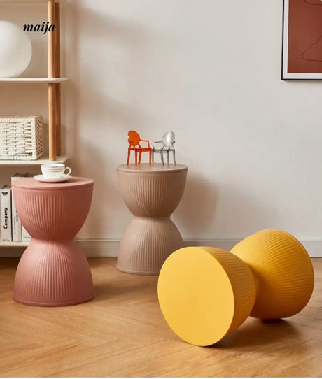 Pastel Hourglass Plastic Stool from Yishengtao