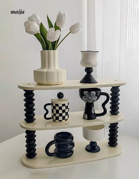 LIVETAI Retro Wood Cup Storage Desktop Rack from maija