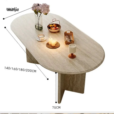 Harmonie Travertine Dining Table from maija