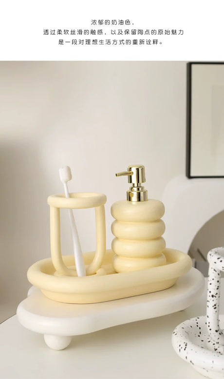 LENYVASEN Esme Elegant Bathroom Wash Cup Set from LENYVASEN
