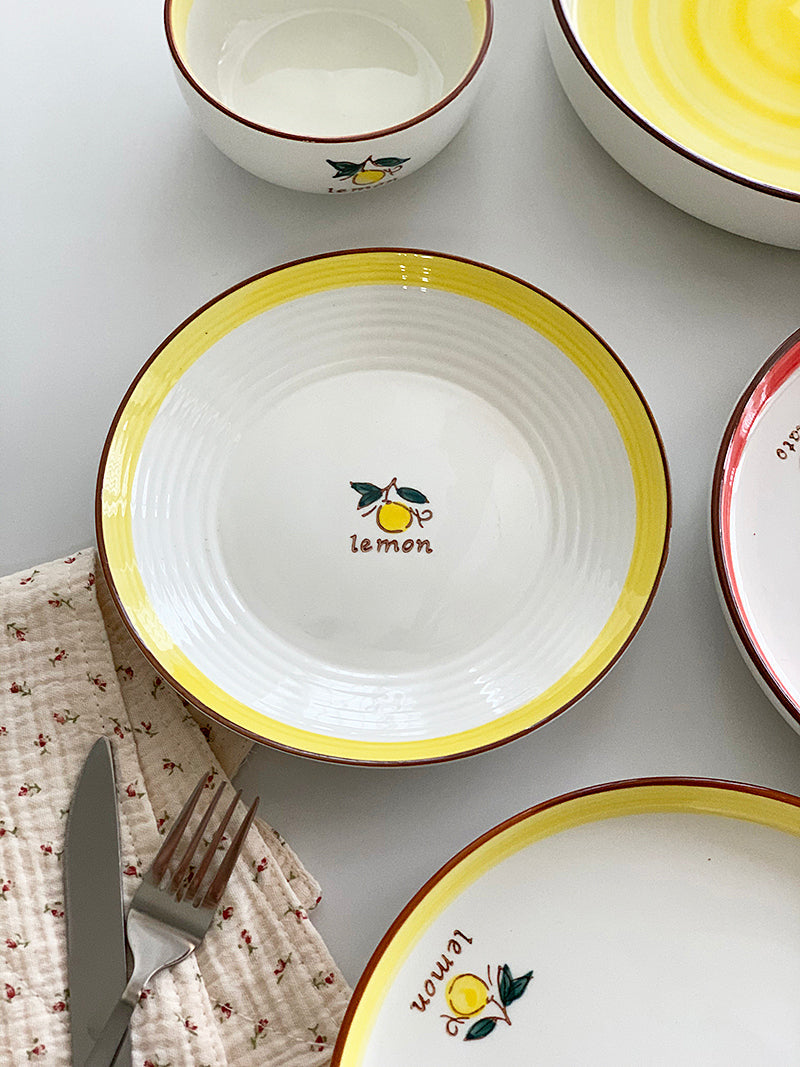 YASUKI Emilia Pastoral Fruit Glaze Ceramic Rice Bowl from YASUKI